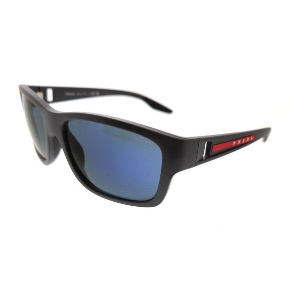 Prada Linea Rossa 0PS 01WS 11C05U Matte Grey Rectangular Sunglasses - Picture 1 of 5